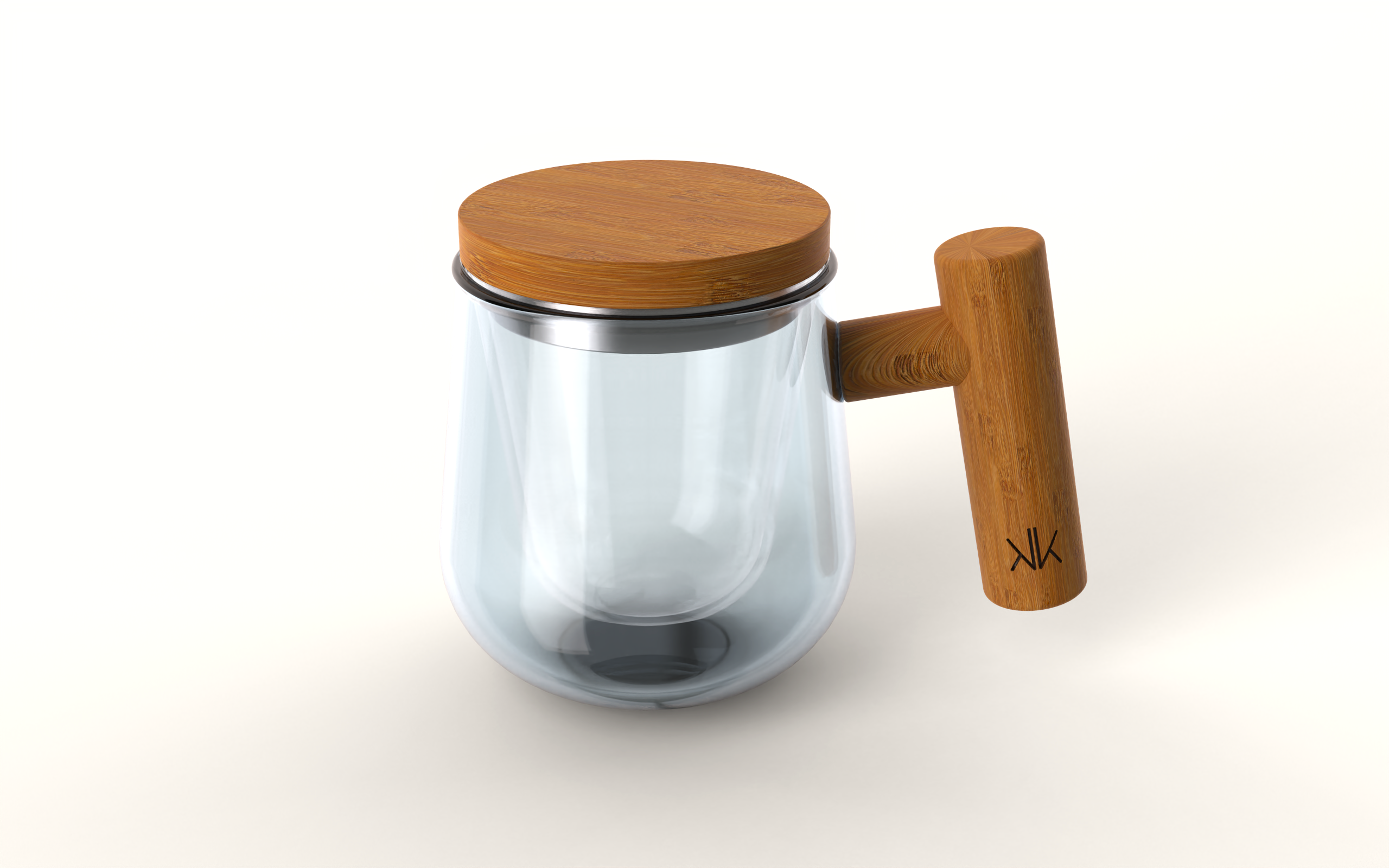木柄泡茶杯